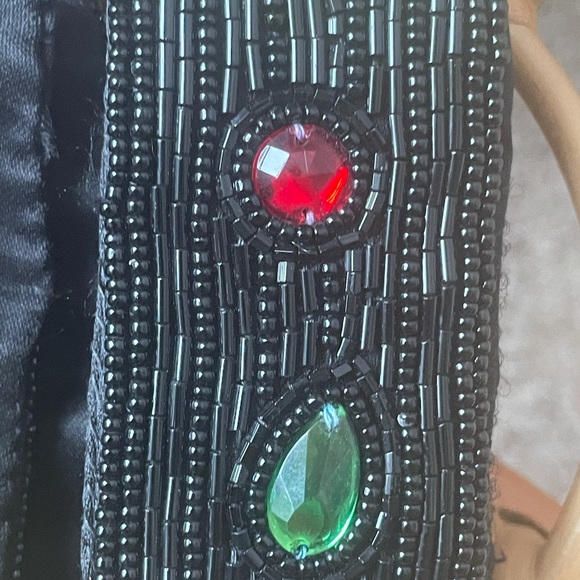 Vintage Michelle Stuart Black Beaded Statement Belt with Jewel Embellishments main image 7